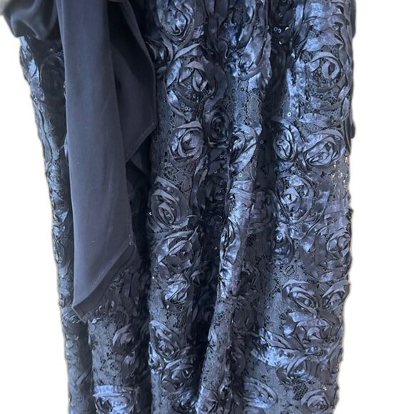 Alex Dress Women’s Size 10P Navy V Neck Tea Length with Detailing  Evening Dress - Picture 2 of 12